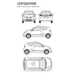 CAR DECO KIT CORAZONES TAILLE S ARGENT - FDS