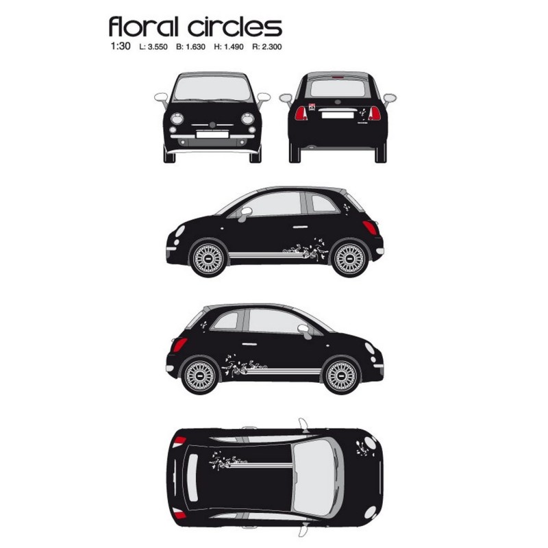 CAR DECO KIT FLORAL CIRCLE TAILLE M BLANC-FDS