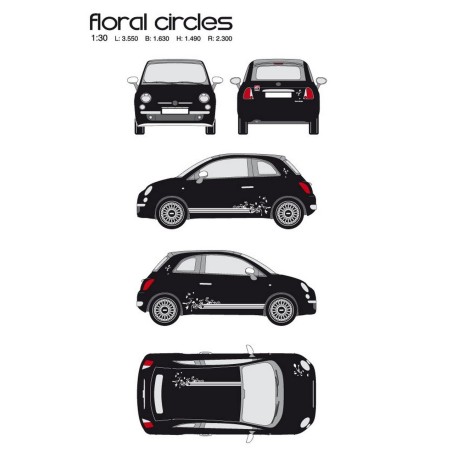 CAR DECO KIT FLORAL CIRCLE TAILLE M BLANC-FDS