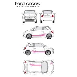 CAR DECO KIT FLORAL CIRCLE TAILLE M ROSE-FDS