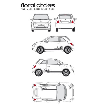 CAR DECO KIT FLORAL CIRCLE TAILLE M NOIR-FDS