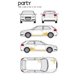 CAR DECO KIT PARTY TAILLE M ORANGE-FDS