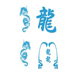 CAR DECO ELEMENT DRAGON BLEU -FDS