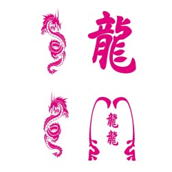 CAR DECO ELEMENT DRAGON ROSE -FDS