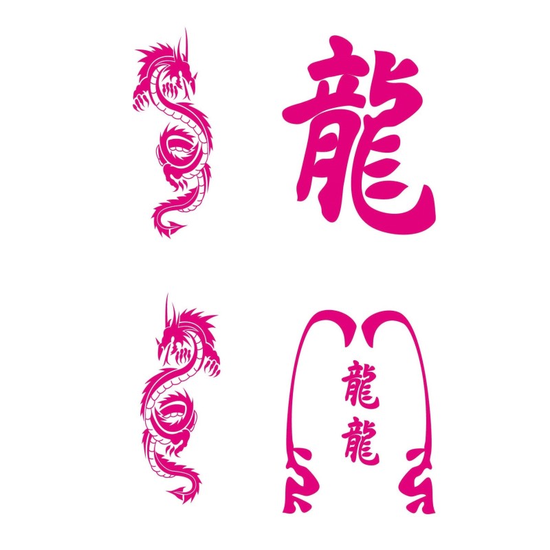 CAR DECO ELEMENT DRAGON ROSE -FDS