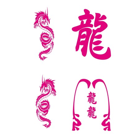 CAR DECO ELEMENT DRAGON ROSE -FDS