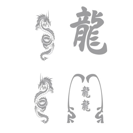 CAR DECO ELEMENT DRAGON GRIS -FDS