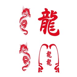 CAR DECO ELEMENT DRAGON ROUGE -FDS