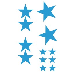 CAR DECO ELEMENT STARS BLEU - FDS