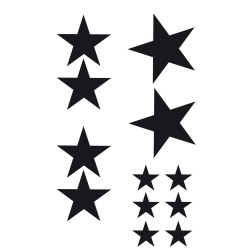 CAR DECO ELEMENT STARS NOIR - FDS