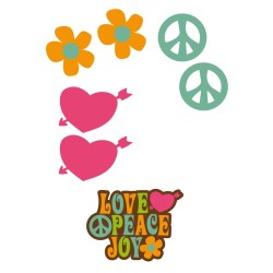 CAR DECO ELEMENT LOVE&PEACE FULL COLOR - FDS