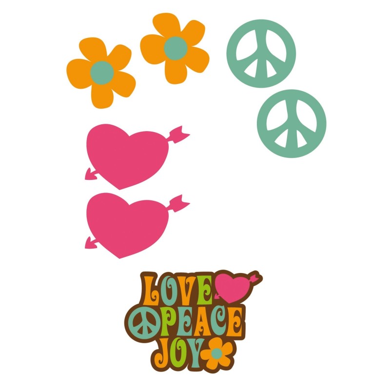 CAR DECO ELEMENT LOVE&PEACE FULL COLOR - FDS
