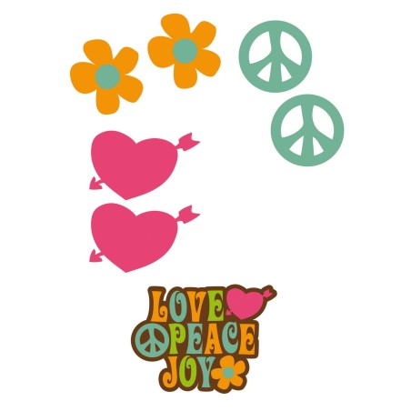 CAR DECO ELEMENT LOVE&PEACE FULL COLOR - FDS
