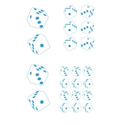 CAR DECO ELEMENT DADOS BLEU -FDS