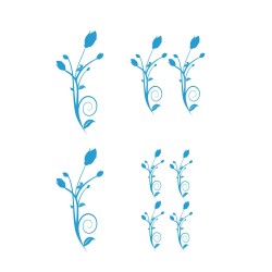 CAR DECO ELEMENT FLORAL CIRCLE BLEU -FDS