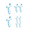 CAR DECO ELEMENT FLORAL CIRCLE BLEU -FDS