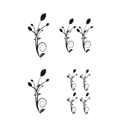 CAR DECO ELEMENT FLORAL CIRCLE NOIR -FDS