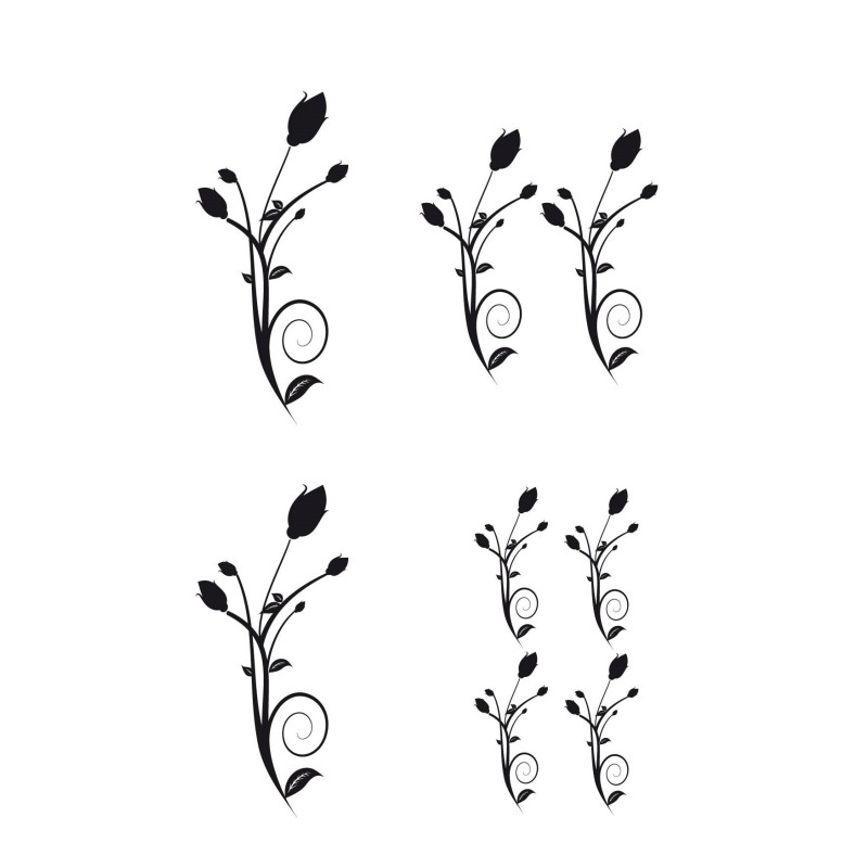 CAR DECO ELEMENT FLORAL CIRCLE NOIR -FDS