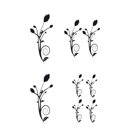 CAR DECO ELEMENT FLORAL CIRCLE NOIR -FDS