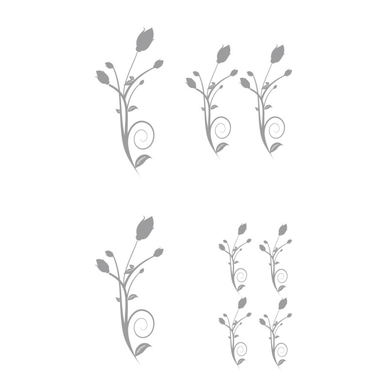 CAR DECO ELEMENT FLORAL CIRCLE GRIS -FDS
