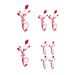 CAR DECO ELEMENT FLORAL CIRCLE ROUGE -FDS