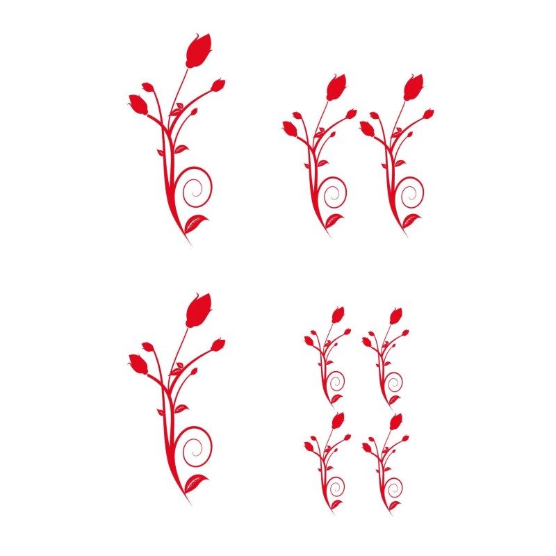 CAR DECO ELEMENT FLORAL CIRCLE ROUGE -FDS