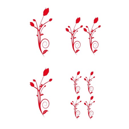 CAR DECO ELEMENT FLORAL CIRCLE ROUGE -FDS