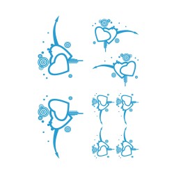 CAR DECO ELEMENT "CORAZONES" BLEU