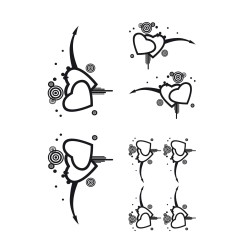CAR DECO ELEMENT "CORAZONES" NOIR