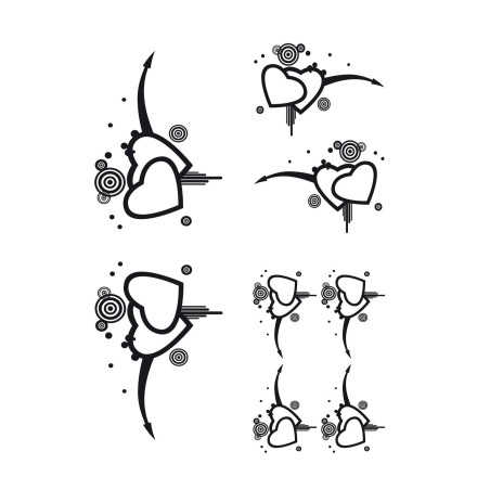 CAR DECO ELEMENT "CORAZONES" NOIR