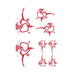 CAR DECO ELEMENT CORAZONES ROUGE - FDS