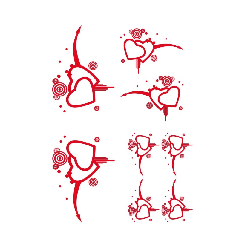 CAR DECO ELEMENT CORAZONES ROUGE - FDS