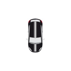 CAR DECO RACING TRIPLE BANDE BLANC -FDS
