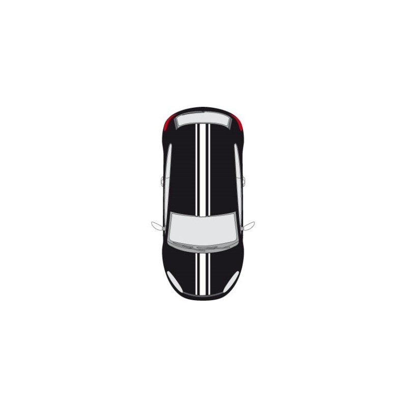 CAR DECO RACING TRIPLE BANDE BLANC -FDS