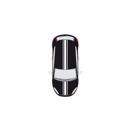 CAR DECO RACING TRIPLE BANDE BLANC -FDS