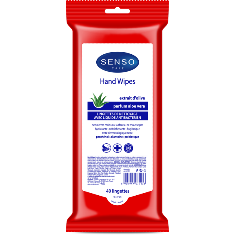 LINGETTES DESINFECTANTES SENSO CARE - 40u - DISPLAY 12 SACHETS - SCT