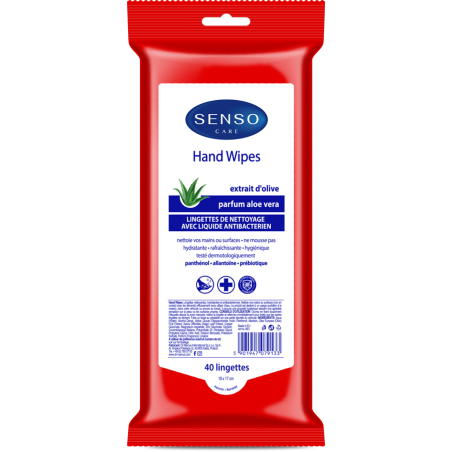 LINGETTES DESINFECTANTES SENSO CARE - 40u - DISPLAY 12 SACHETS - SCT