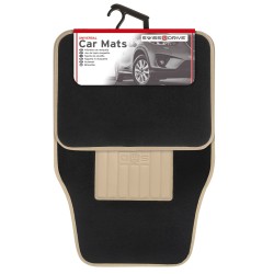 JEU DE TAPIS MOQUETTE 400G/M2 DRIVE NOIR/BEIGE 4PCS