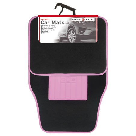 JEU DE TAPIS MOQUETTE 400G/M2 DRIVE NOIR/ROSE 4PCS