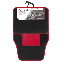 JEU DE TAPIS MOQUETTE 400G/M2 DRIVE NOIR/ROUGE. 4PCS