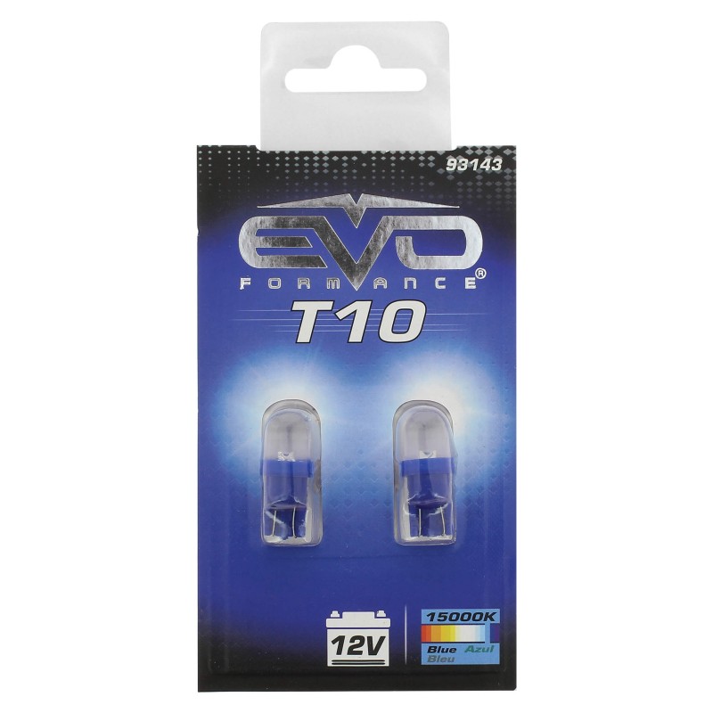 LED T10 W5W W2.1X9.5D - 1 LED - BLEU - 2PCS