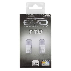 LED T10 W5W W2.1X9.5D - 1 LED 10MM - 6500K BLANC PURE - 2PCS