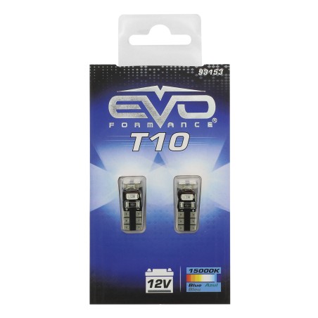 LED T10 W5W W2.1X9.5D - 4 LEDS - BLEU - 2PCS