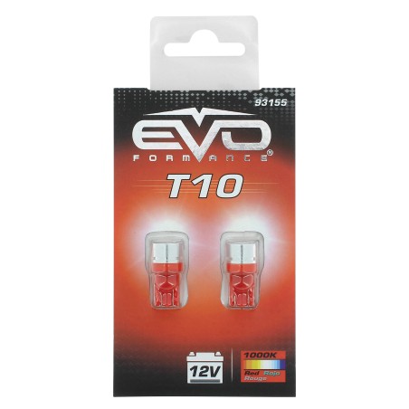 LED T10 W5W W2.1X9.5D (BULLET) - ROUGE - 2PCS