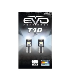 LED T10 W5W W2.1X9.5D - 4 LEDS - 8000K BLANC XENON - 2PCS