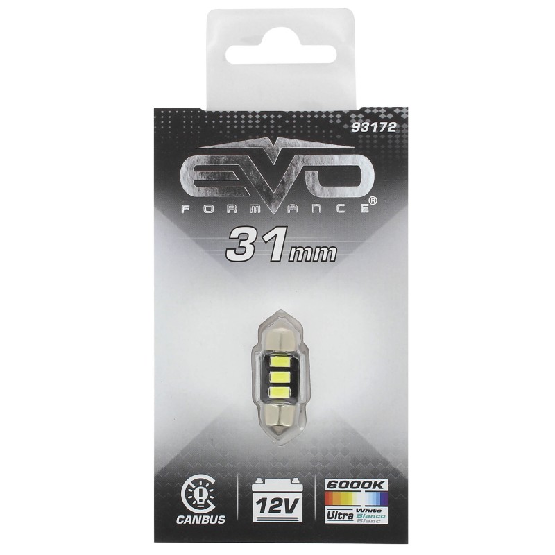 NAVETTE LED C5W SV8.5 31MM CANBUS - 3 LEDS - 6500K BLANC PURE - 1PC