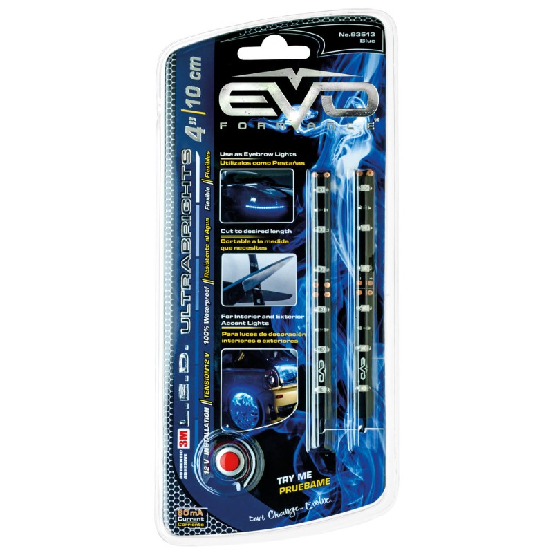 BANDE LED ULTRABRIGHT 10CM - BLEU - 2PCS