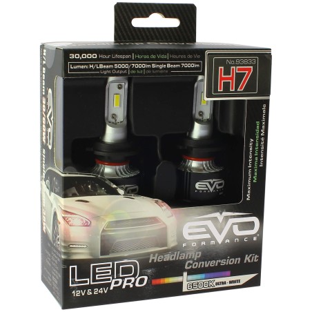 KIT DE CONVERSION LED H7 PX26D - 6000K BLANC PURE - 2PCS - SCT