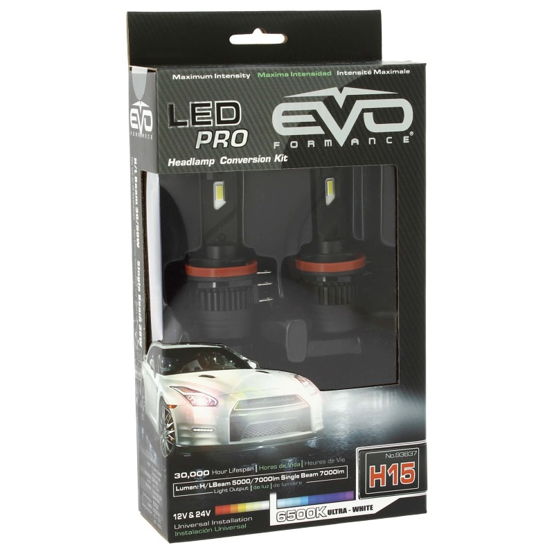 KIT DE CONVERSION LED H15 - 6000K BLANC PURE - 2 PCS - SCT