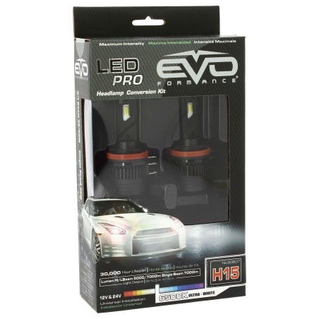 KIT DE CONVERSION LED H15 - 6000K BLANC PURE - 2 PCS - SCT